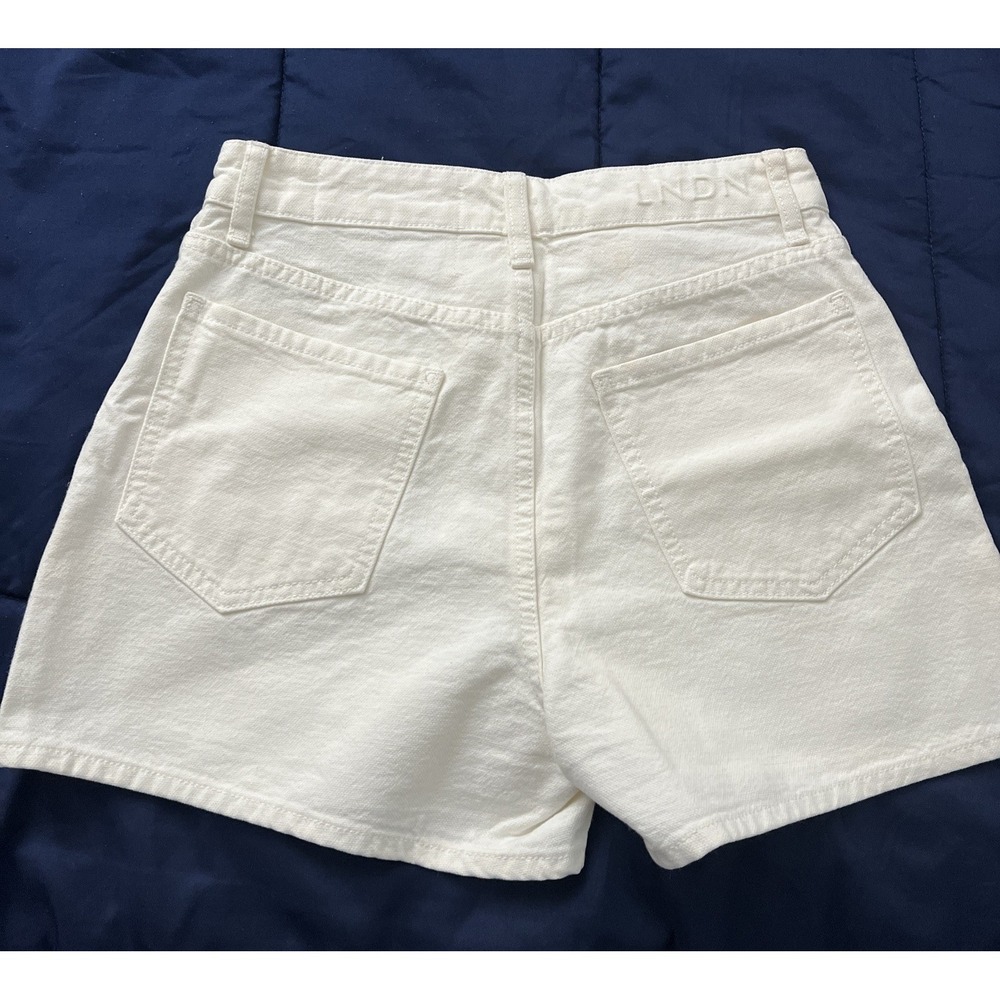 LNDN Landon Denim Womens Natural Organic Cotton High Waisted Shorts Size 26 NEW